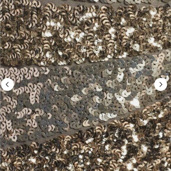 ADRIANNA PAPELL STARBURST SEQUIN MESH SHEATH DRESS sz 8 $279 - Picture 5 of 10